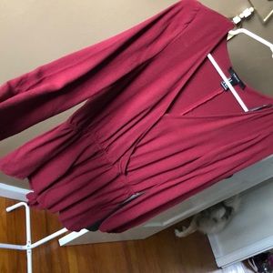 Forever 21 Maroon Long sleeve Romper